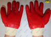 PVC coated knit wrist oil resistant working industrial safety gloves